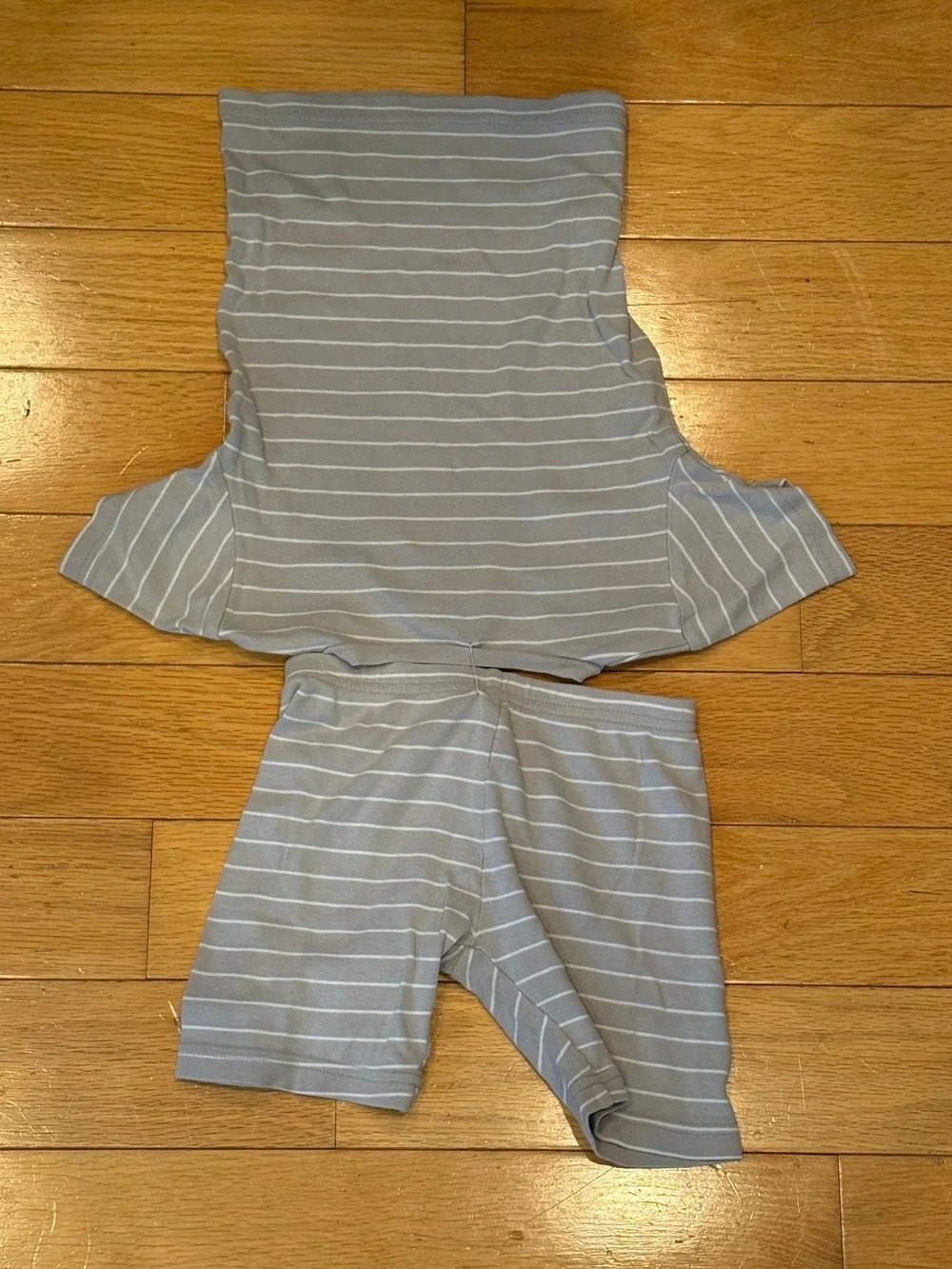 Carter's Light Blue & White Striped Hooded Tee with Excavator Print